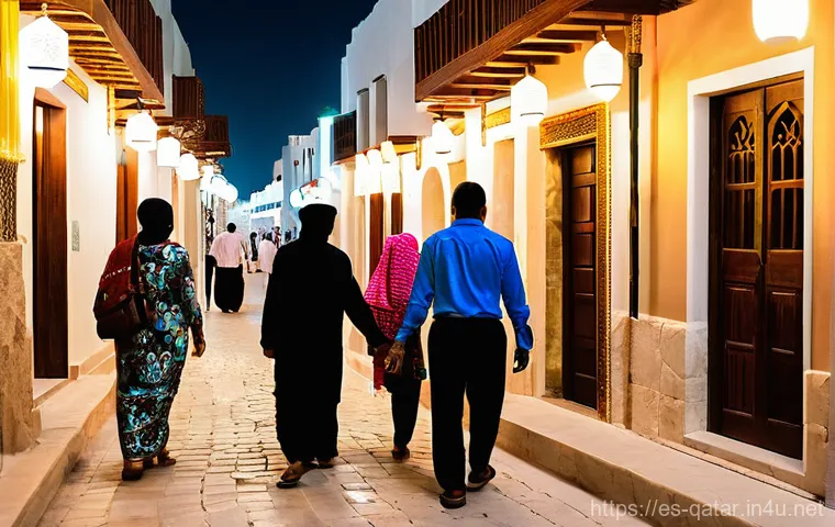 카타르 시민권 및 이주 정책 - **Prompt:** A cheerful, multicultural family consisting of a mother, father, and two children (one a...