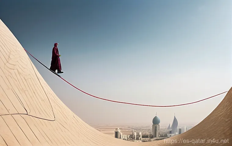 카타르와 이스라엘의 관계 - **Qatar's Diplomatic Crossroads:** A dynamic, high-angle shot showcasing the modern, gleaming skylin...
