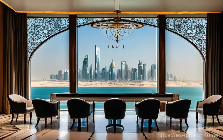 카타르와 이스라엘의 관계 - **The Tightrope of Trust:** An allegorical image featuring a confident, elegantly dressed figure, re...