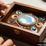 진주산업의 전성기 - A close-up shot of a skilled artisan&rsquo;s hands delicately inlaying iridescent mother-of-pearl into an ...